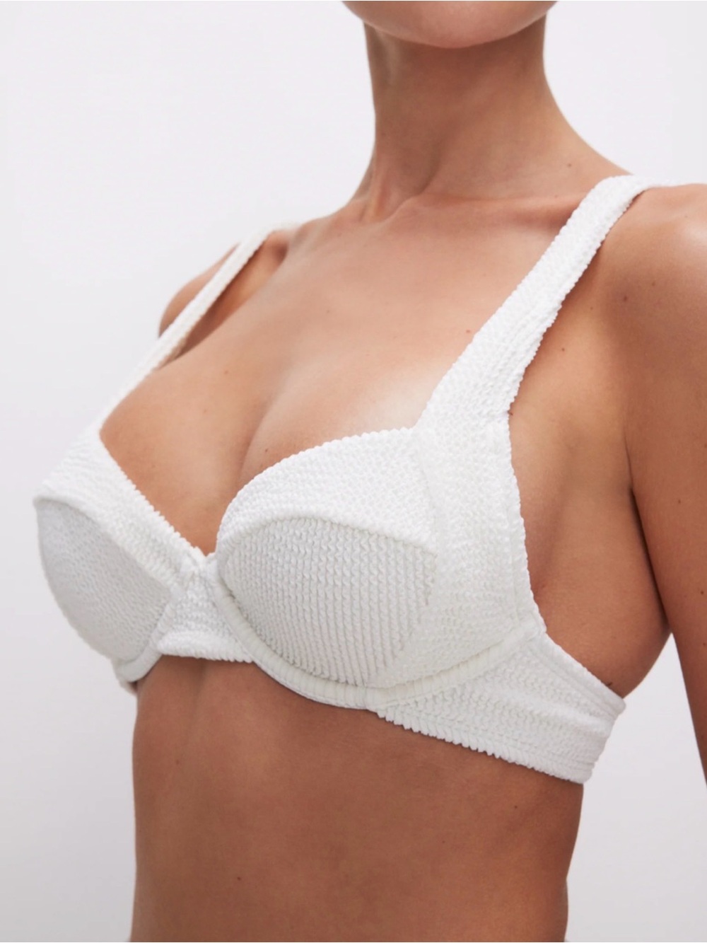 NWT Good American White Bikini Top